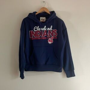 Cleveland Indians Navy Sweater with Hood Size Medium